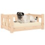 Cama para perros madera maciza de pino 65,5x50,5x28 cm