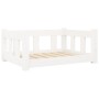 Cama para perros madera maciza de pino blanco 65,5x50,5x28 cm