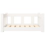 Cama para perros madera maciza de pino blanco 65,5x50,5x28 cm