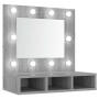 Mueble con espejo y LED color gris Sonoma 60x31,5x62 cm