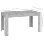 Esstisch aus betongrauem Sperrholz, 140 x 74,5 x 76 cm von vidaXL, Küchen- und Esstische - Ref: Foro24-804206, Preis: 93,99 €...