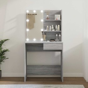 Tocador con LED gris sonoma 74,5x40x141 cm Tocador con LED gris sonoma 74,5x40x141 cm