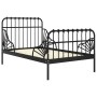Estructura de cama extensible metal negra 80x130/200 cm