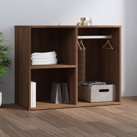 Mueble vestidor madera contrachapada marrón roble 80x40x65 cm