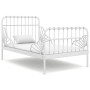 White metal extendable bed frame 80x130/200 cm by vidaXL, Beds and slatted bases - Ref: Foro24-324741, Price: 141,12 €, Disco...