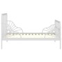 White metal extendable bed frame 80x130/200 cm by vidaXL, Beds and slatted bases - Ref: Foro24-324741, Price: 141,12 €, Disco...