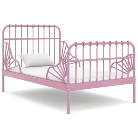 Estructura de cama extensible metal rosa 80x130/200 cm de vidaXL, Camas y somieres - Ref: Foro24-324743, Precio: 165,72 €, De...