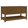 Mesa de centro madera maciza de pino marrón miel 102x49x55 cm