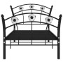 Bed frame with black metal football design 90x200 cm by vidaXL, Beds and slatted bases - Ref: Foro24-324744, Price: 102,93 €,...