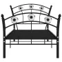 Bed frame with black metal football design 90x200 cm by vidaXL, Beds and slatted bases - Ref: Foro24-324744, Price: 101,01 €,...