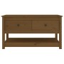 Mesa de centro madera maciza de pino marrón miel 102x49x55 cm