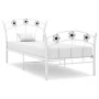 Bed frame with white metal football design 90x200 cm by vidaXL, Beds and slatted bases - Ref: Foro24-324745, Price: 85,50 €, ...