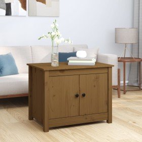 Mesa de centro de madera maciza de pino marrón miel 71x49x55 cm Mesa de centro de madera maciza de pino marrón miel 71x49x55 cm
