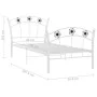 Bed frame with white metal football design 90x200 cm by vidaXL, Beds and slatted bases - Ref: Foro24-324745, Price: 85,50 €, ...