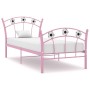 Bed frame with pink metal football design 90x200 cm by vidaXL, Beds and slatted bases - Ref: Foro24-324747, Price: 68,22 €, D...