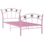 Bed frame with pink metal football design 90x200 cm by vidaXL, Beds and slatted bases - Ref: Foro24-324747, Price: 68,22 €, D...