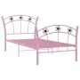 Bed frame with pink metal football design 90x200 cm by vidaXL, Beds and slatted bases - Ref: Foro24-324747, Price: 67,66 €, D...