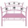 Bed frame with pink metal football design 90x200 cm by vidaXL, Beds and slatted bases - Ref: Foro24-324747, Price: 68,22 €, D...