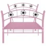Bed frame with pink metal football design 90x200 cm by vidaXL, Beds and slatted bases - Ref: Foro24-324747, Price: 67,66 €, D...