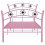 Estructura de cama con diseño de fútbol metal rosa 90x200 cm