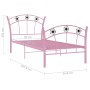 Bed frame with pink metal football design 90x200 cm by vidaXL, Beds and slatted bases - Ref: Foro24-324747, Price: 68,22 €, D...