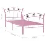 Bed frame with pink metal football design 90x200 cm by vidaXL, Beds and slatted bases - Ref: Foro24-324747, Price: 67,66 €, D...