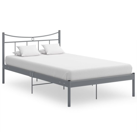 Estructura de cama de metal gris 120x200 cm