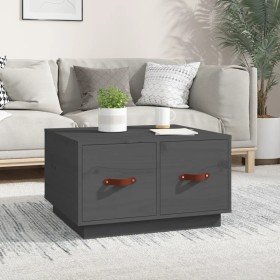 Mesa de centro de madera maciza de pino gris 60x53x35 cm Mesa de centro de madera maciza de pino gris 60x53x35 cm