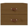 Mesitas de noche de pared 2 uds marrón miel 50x36x40 cm