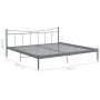 Estructura de cama de metal gris 200x200 cm