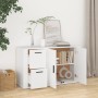 Aparador de madera contrachapada blanco 100x33x59,5 cm