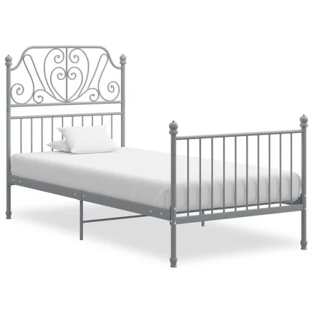 Graues Metallbettgestell 90x200 cm von vidaXL, Betten und Lattenroste - Ref: Foro24-324843, Preis: 120,10 €, Rabatt: %