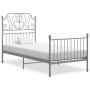 Estructura de cama de metal gris 90x200 cm de vidaXL, Camas y somieres - Ref: Foro24-324843, Precio: 122,02 €, Descuento: %