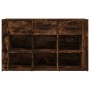 Aparador madera contrachapada roble ahumado 100x30x59,5 cm