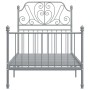 Estructura de cama de metal gris 90x200 cm de vidaXL, Camas y somieres - Ref: Foro24-324843, Precio: 122,02 €, Descuento: %