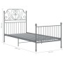 Estructura de cama de metal gris 90x200 cm de vidaXL, Camas y somieres - Ref: Foro24-324843, Precio: 122,02 €, Descuento: %
