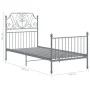Graues Metallbettgestell 90x200 cm von vidaXL, Betten und Lattenroste - Ref: Foro24-324843, Preis: 120,10 €, Rabatt: %