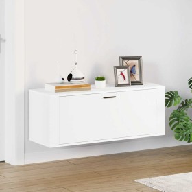 Mueble zapatero pared madera contrachapada blanco 100x35x38 cm Mueble zapatero pared madera contrachapada blanco 100x35x38 cm