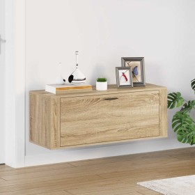 Mueble zapatero pared contrachapada roble Sonoma 100x35x38 cm Mueble zapatero pared contrachapada roble Sonoma 100x35x38 cm