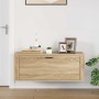 Mueble zapatero pared contrachapada roble Sonoma 100x35x38 cm