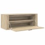 Mueble zapatero pared contrachapada roble Sonoma 100x35x38 cm