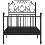 Black metal bed frame 100x200 cm by vidaXL, Beds and slatted bases - Ref: Foro24-324844, Price: 124,00 €, Discount: %