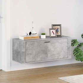 Mueble zapatero pared contrachapada gris hormigón 100x35x38 cm Mueble zapatero pared contrachapada gris hormigón 100x35x38 cm