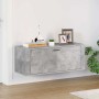 Mueble zapatero pared contrachapada gris hormigón 100x35x38 cm