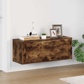 Mueble zapatero pared contrachapada roble ahumado 100x35x38 cm Mueble zapatero pared contrachapada roble ahumado 100x35x38 cm