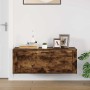 Mueble zapatero pared contrachapada roble ahumado 100x35x38 cm