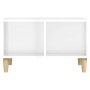 Mesa de centro madera contrachapada blanco brillo 60x50x36,5 cm