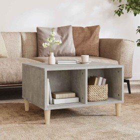 Mesa de centro madera contrachapada gris hormigón 60x50x36,5 cm Mesa de centro madera contrachapada gris hormigón 60x50x36,5 cm