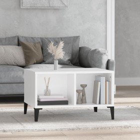 Mesa de centro madera contrachapada blanco 60x50x36,5 cm Mesa de centro madera contrachapada blanco 60x50x36,5 cm
