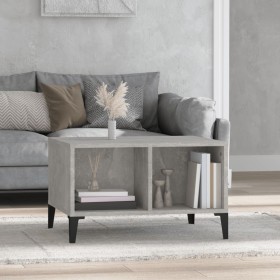 Mesa de centro madera contrachapada gris hormigón 60x50x36,5 cm Mesa de centro madera contrachapada gris hormigón 60x50x36,5 cm